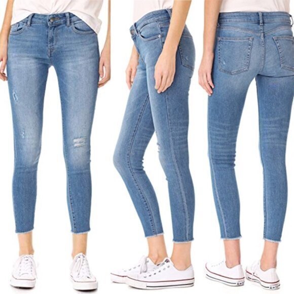 DL 1961 Margaux Instasculpt Ripped Ankle‎ Skinny Jeans In Bolton Womens Size 26 - Picture 1 of 10